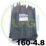 Кабельная стяжка 160х4,8 мм черная 100 штук