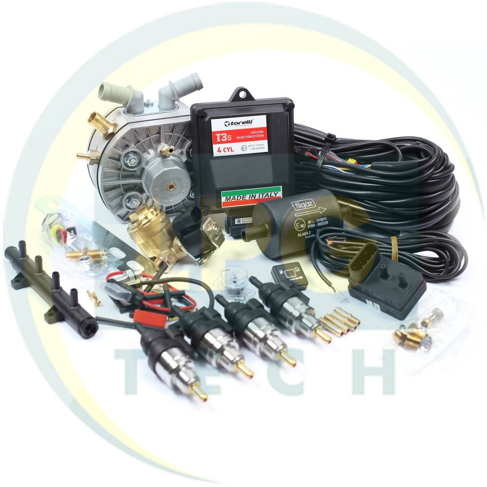 Миникомплект Torelli T3S 4 цилиндра (Редуктор и форсунки на выбор)