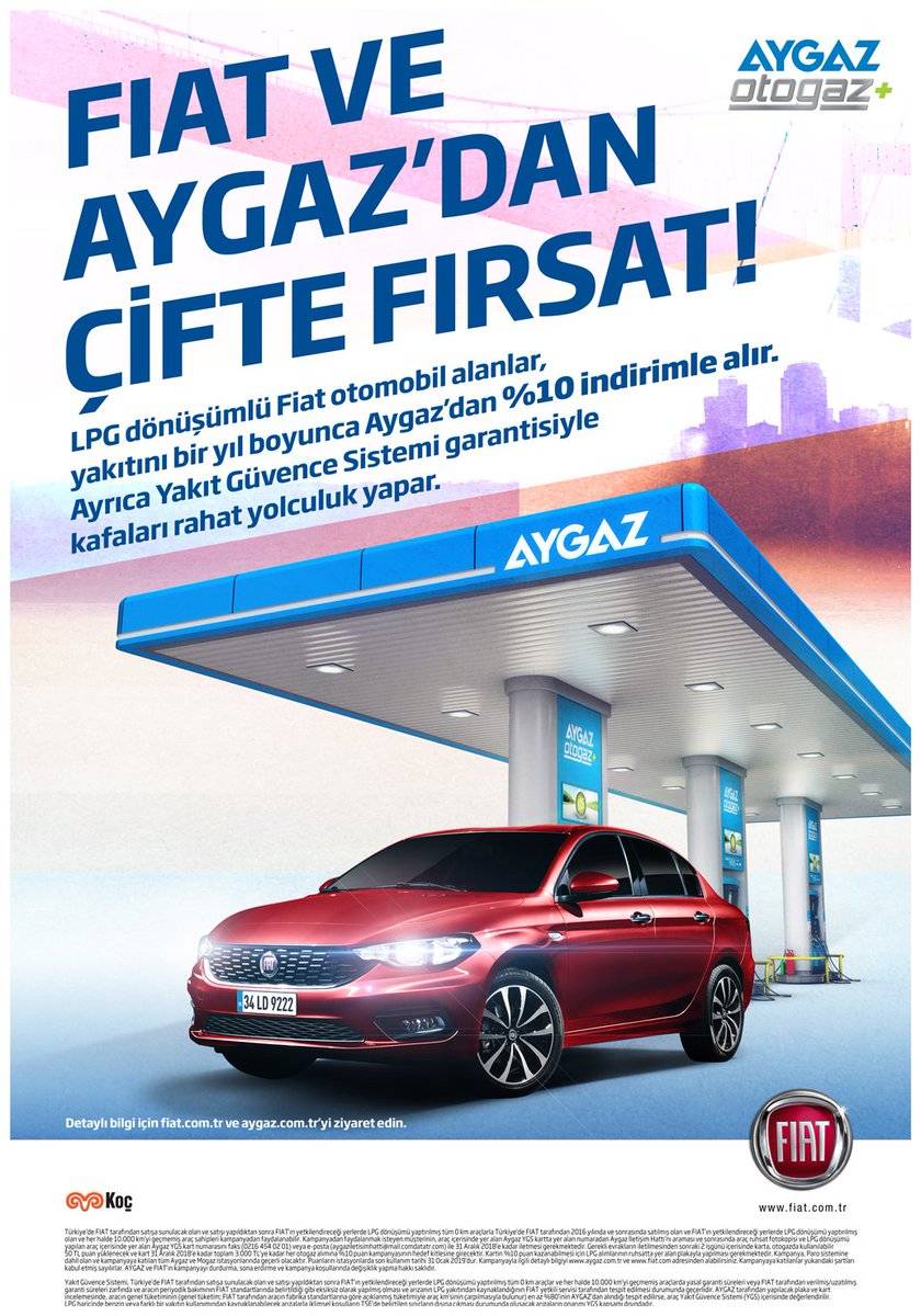 Дистриб'ютор ГБО в Туреччині Aygaz продаватиме Fiat з газом Дистриб'ютор ГБО в Туреччині Aygaz продаватиме Fiat з газом