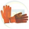 Перчатка трикотажная х/б оранжевая с точечным PVC покрытием на ладони Intertool (SP-0131)