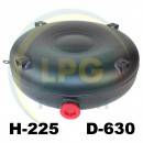 Тороідальний балон зовнішній 225 х 630 мм 57 літрів повнотілий Green Gas